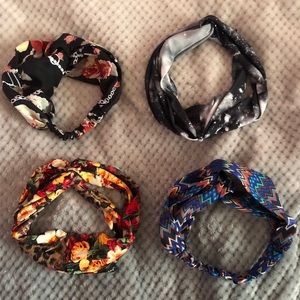 lot of 4 scarf headbands
